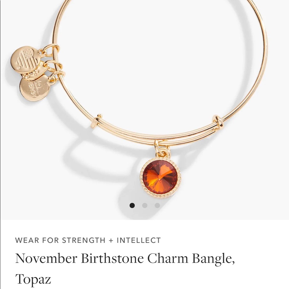 Alex & Ani November Birthstone Topaz Gold Bangle Bracelet
